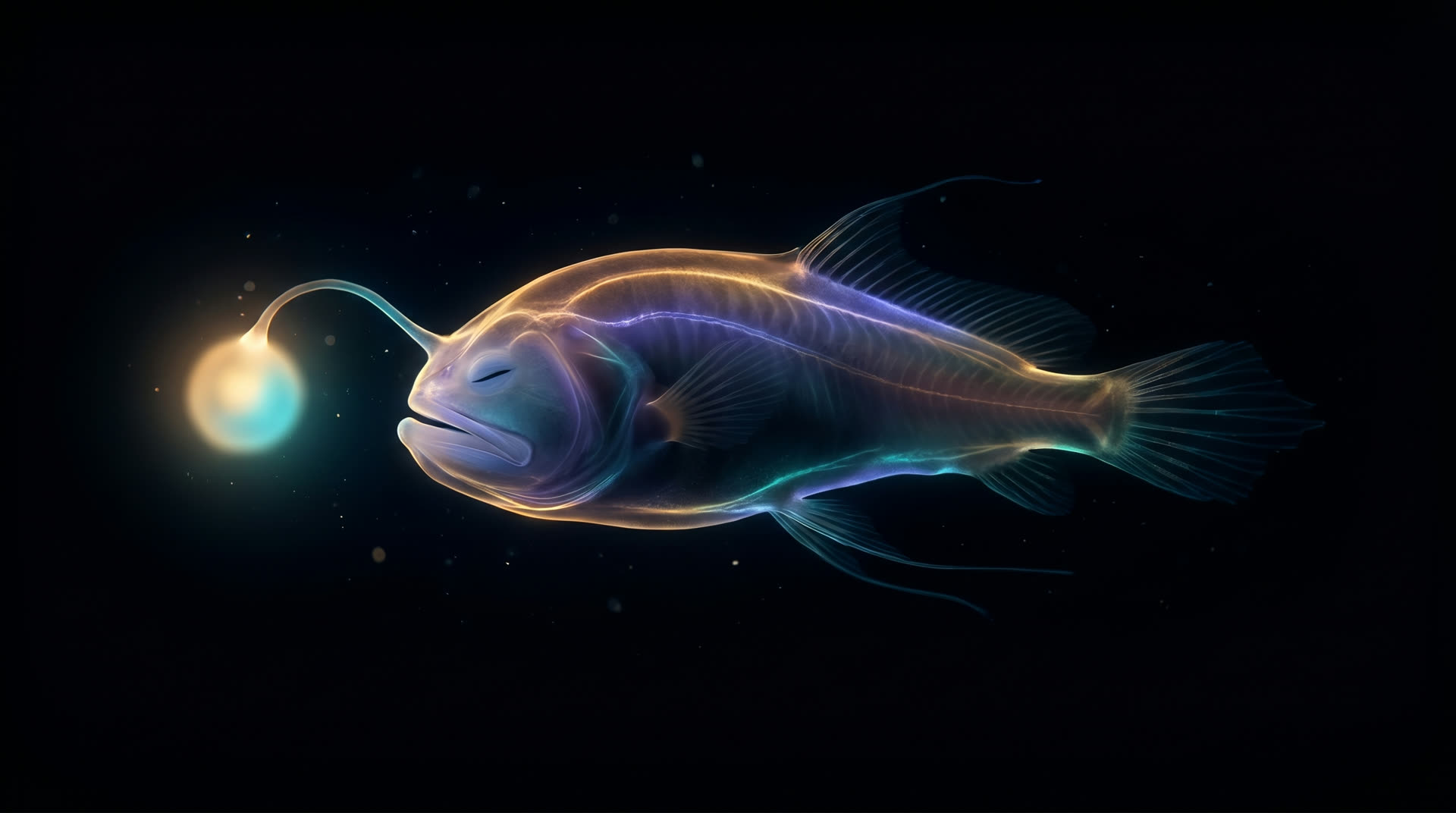 Anglerfish with bioluminescent lure